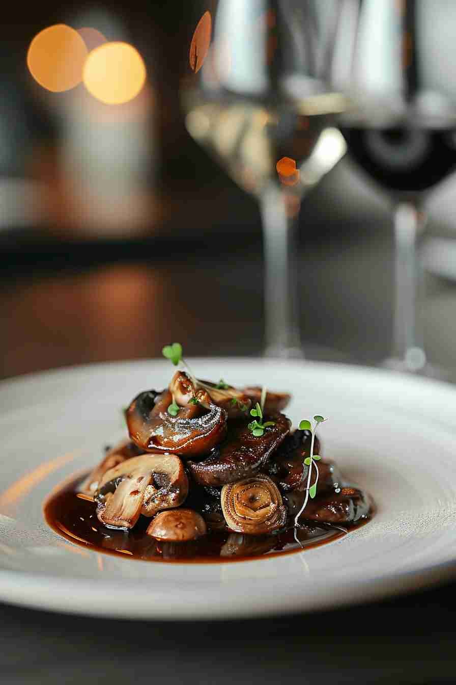 Cap Mushrooms Sautéed with Wine and Shallots