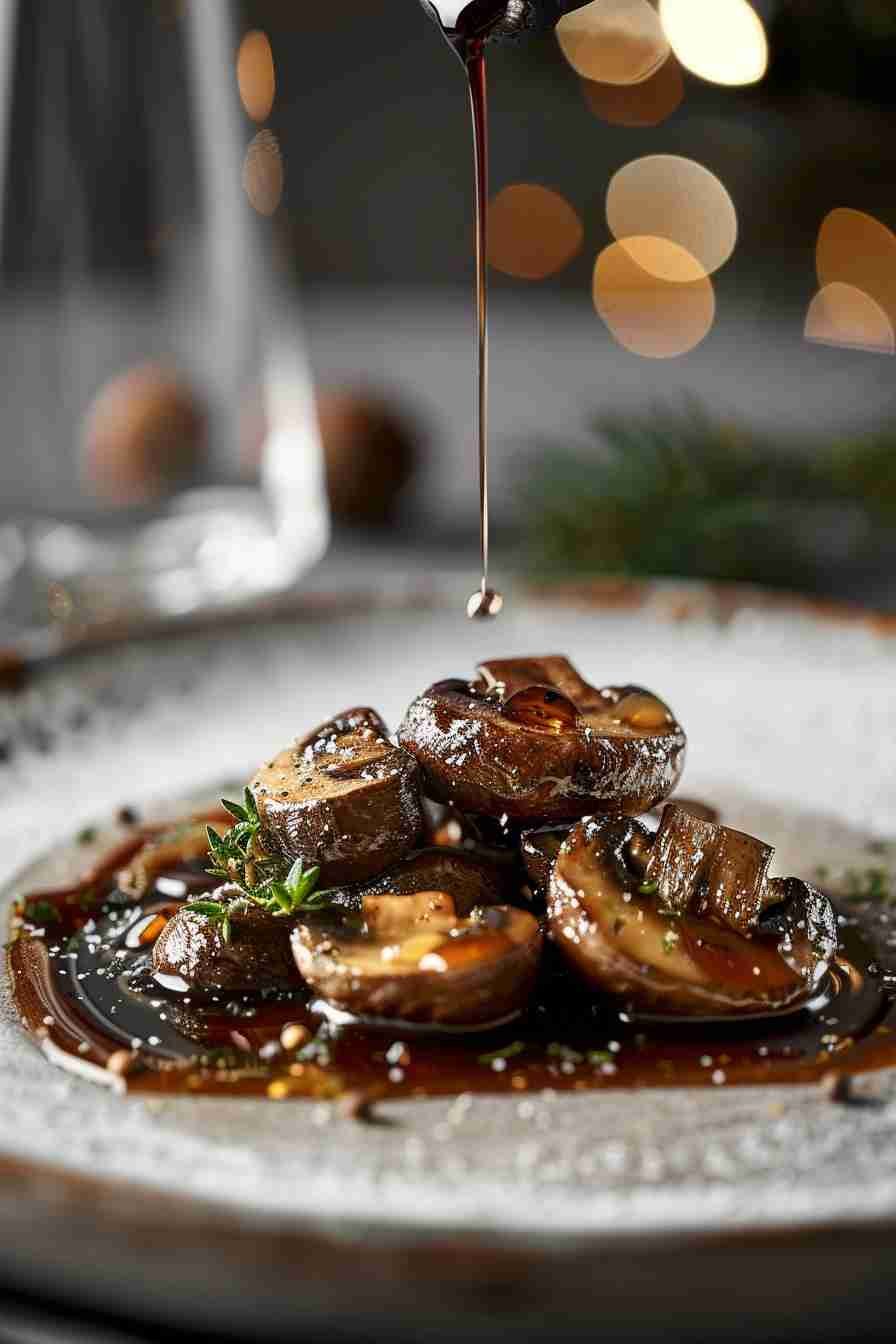 Cap Mushrooms Sautéed with Wine and Shallots