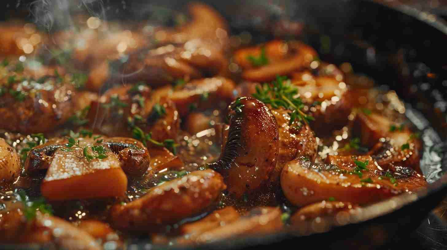 Cap Mushrooms Sautéed with Wine and Shallots