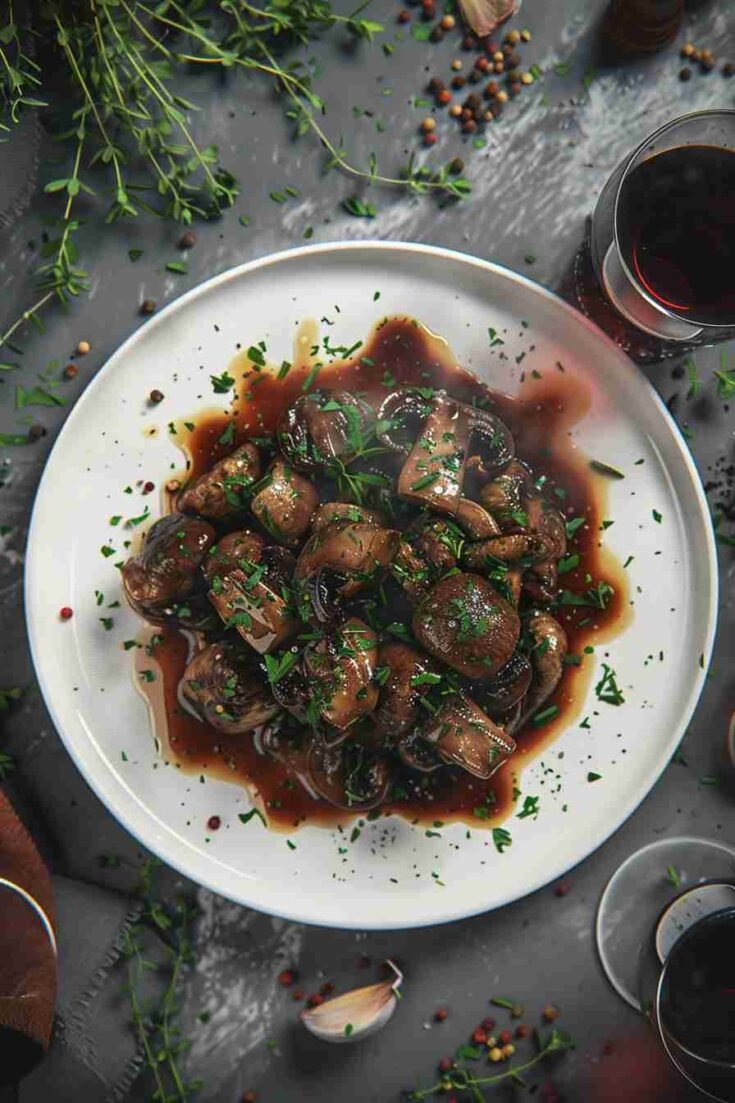 Cap Mushrooms Sautéed with Wine and Shallots