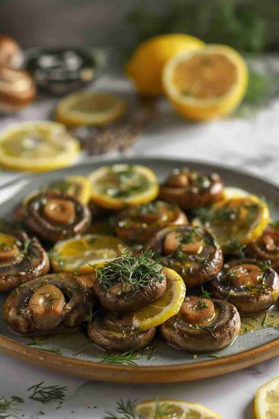 Cap Mushrooms with Lemon and Dill Butter