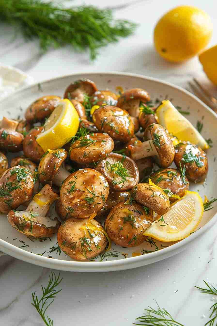 Cap Mushrooms with Lemon and Dill Butter