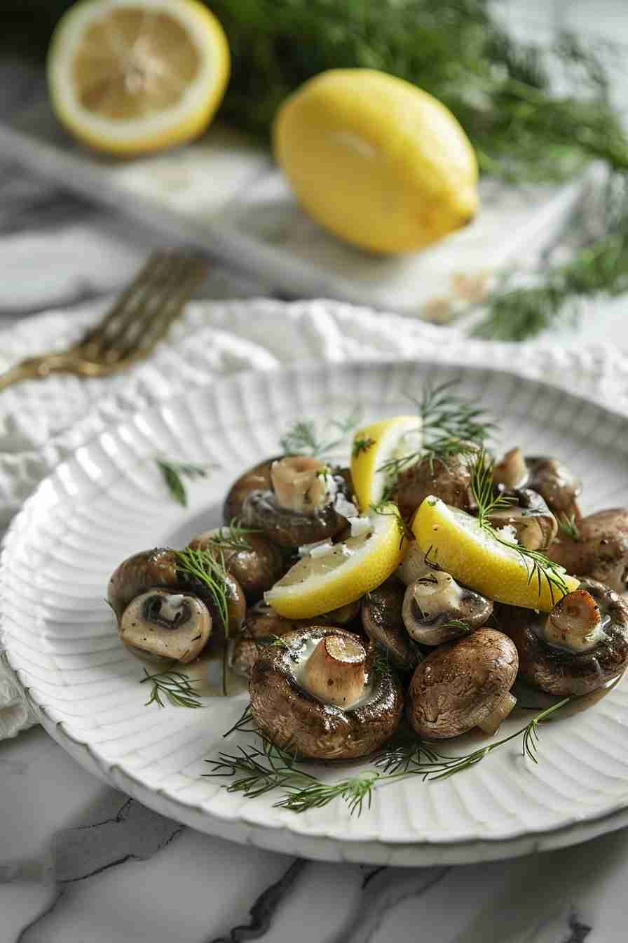 Cap Mushrooms with Lemon and Dill Butter