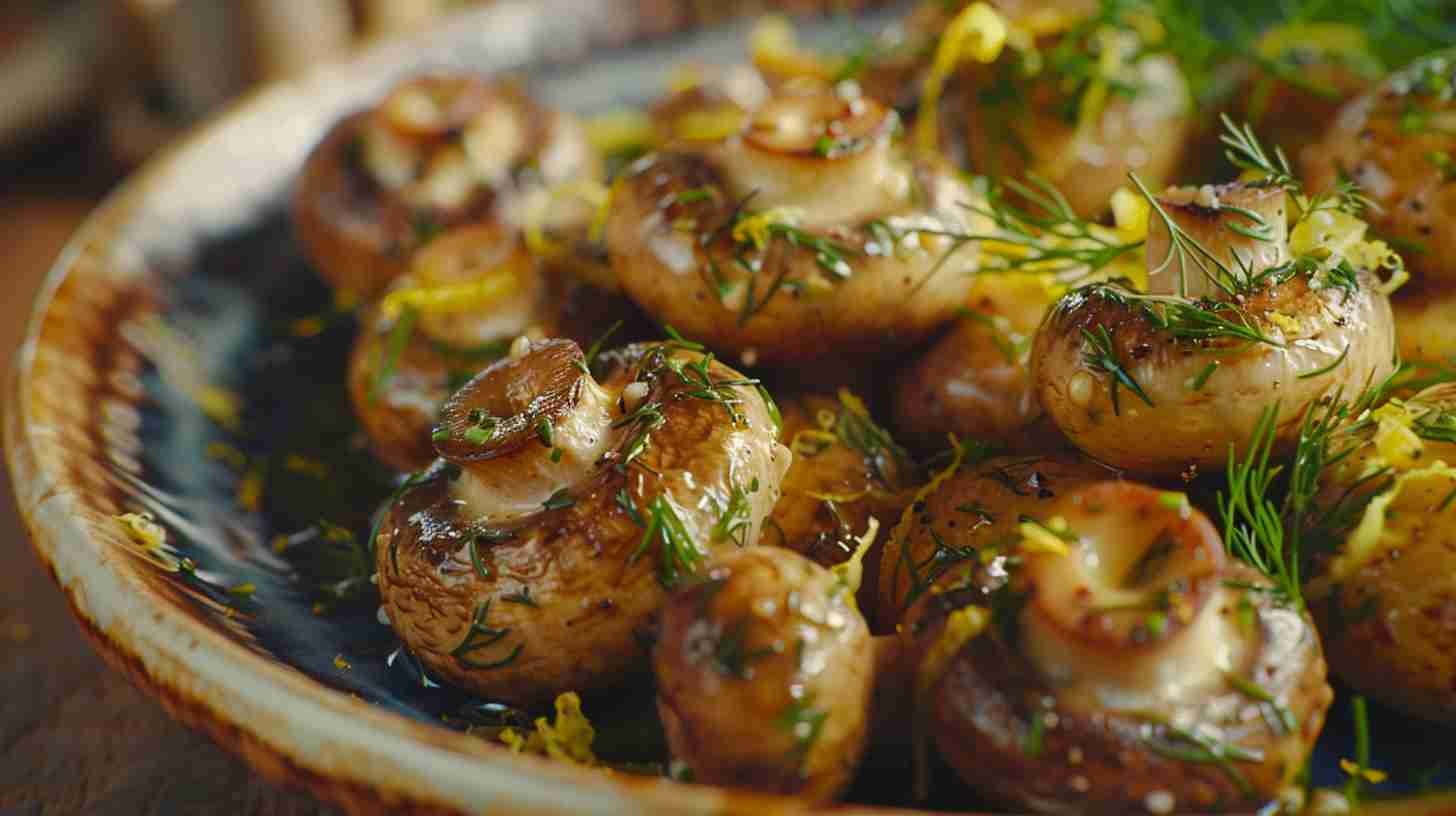 Cap Mushrooms with Lemon and Dill Butter