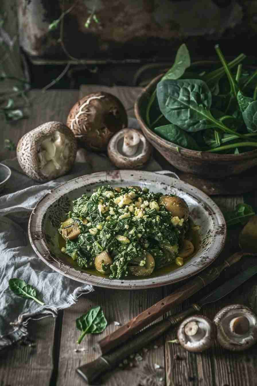 Cap Mushrooms with Spinach & Feta Filling