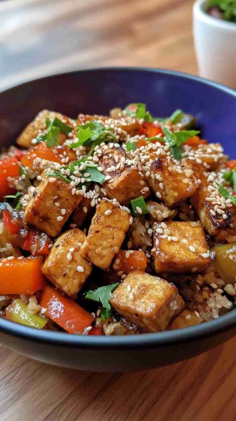 Cauliflower Rice Stir-Fry with Tofu and Veggies