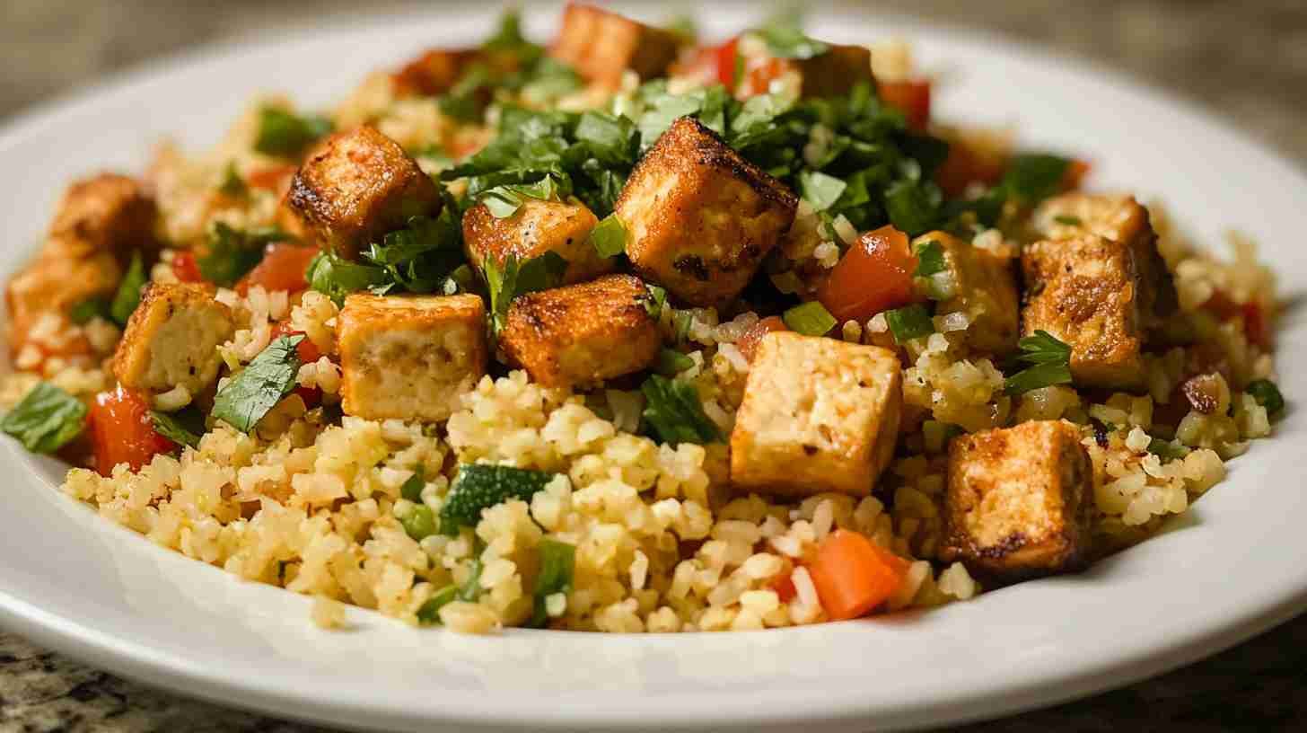 Cauliflower Rice Stir-Fry with Tofu and Veggies