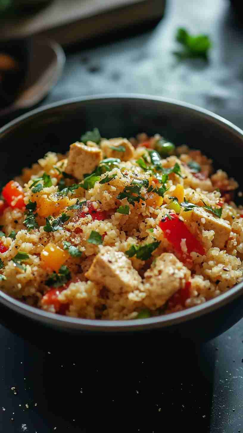 Cauliflower Rice Stir-Fry with Tofu and Veggies