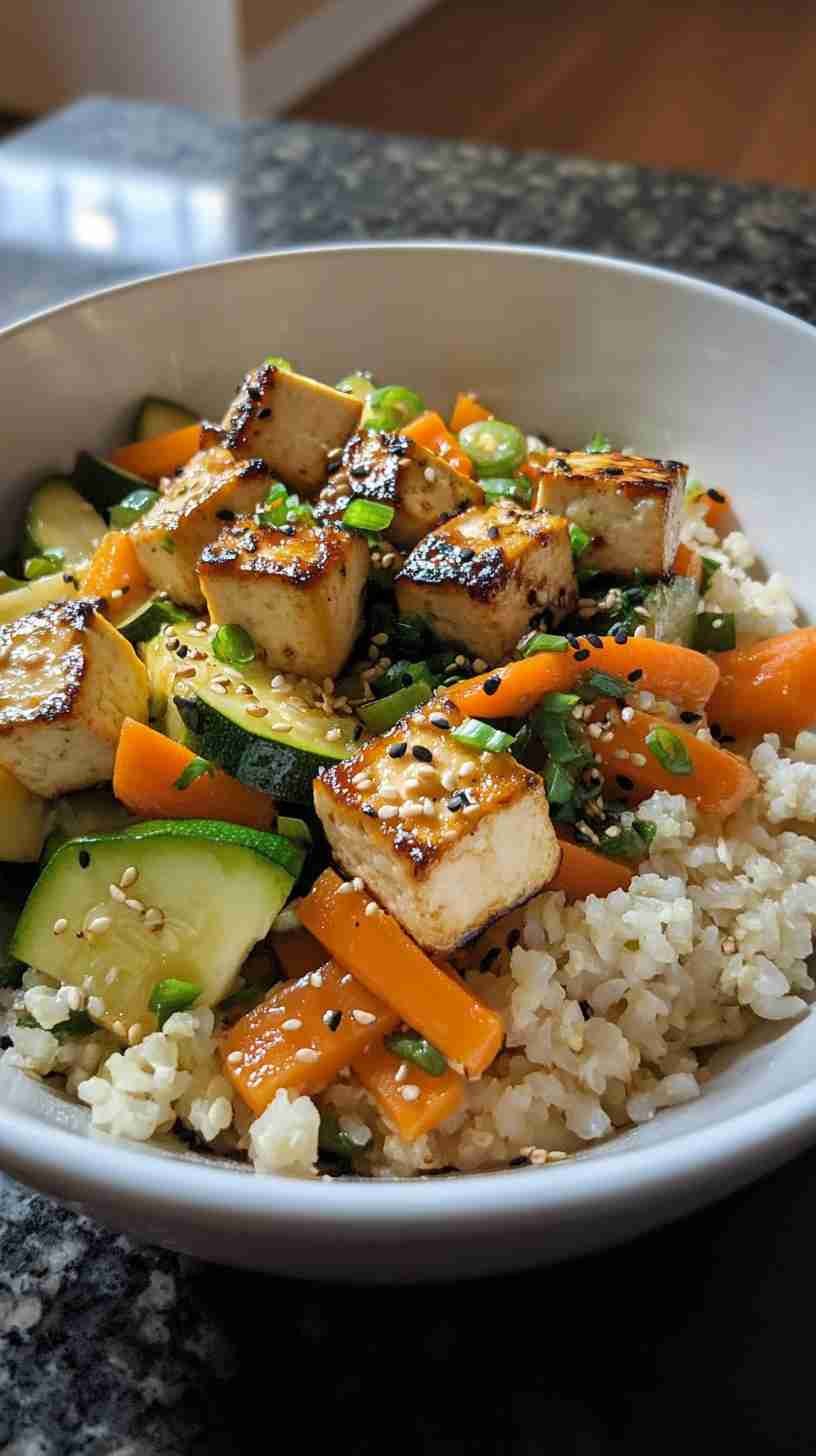 Cauliflower Rice Stir-Fry with Tofu and Veggies