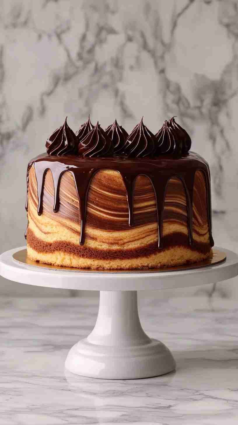 Chocolate Swirl Cake Using Yellow Cake Mix