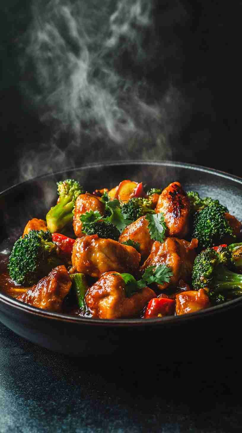 Coconut-Curry Chicken with Steamed Broccoli
