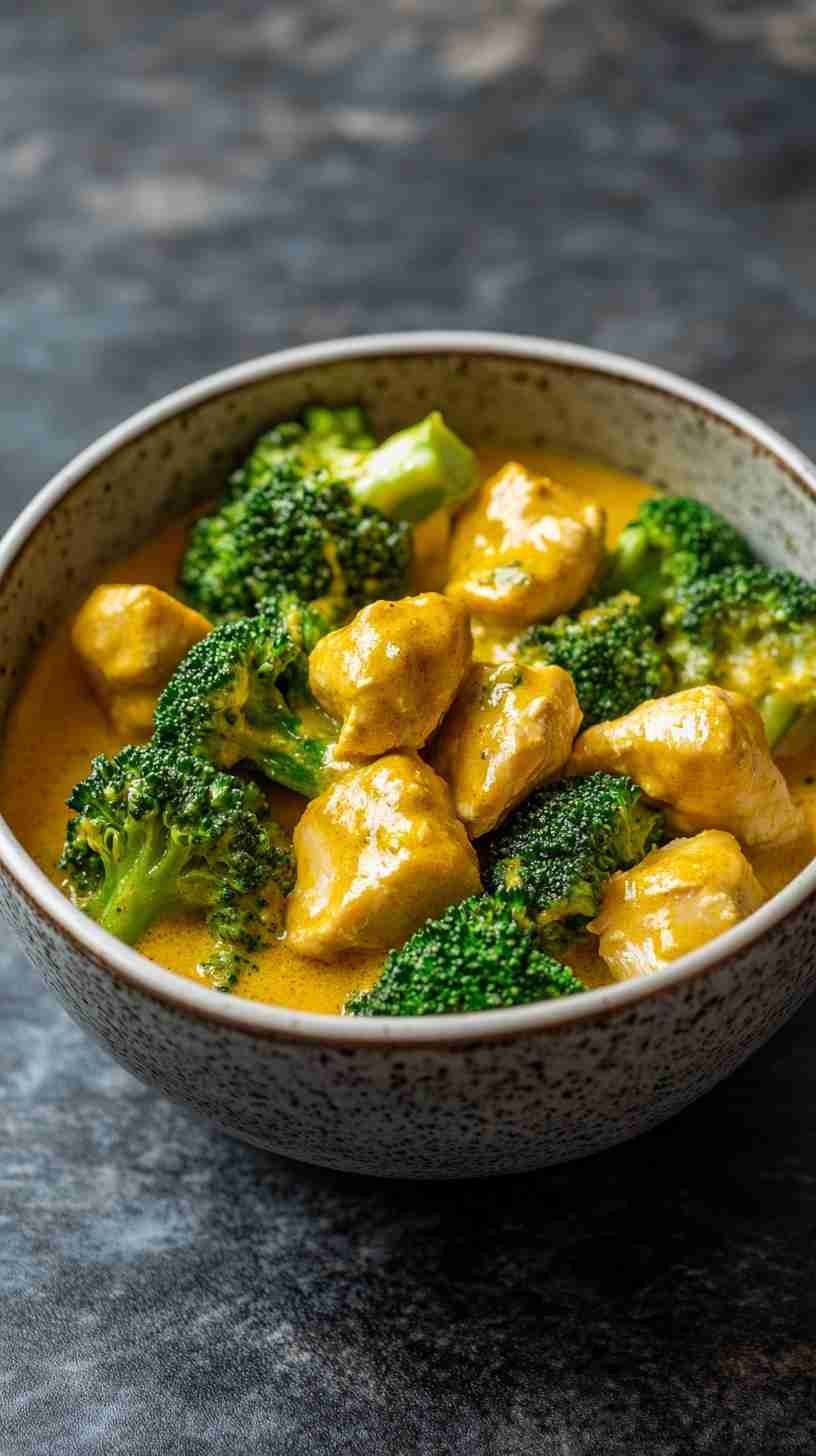 Coconut-Curry Chicken with Steamed Broccoli