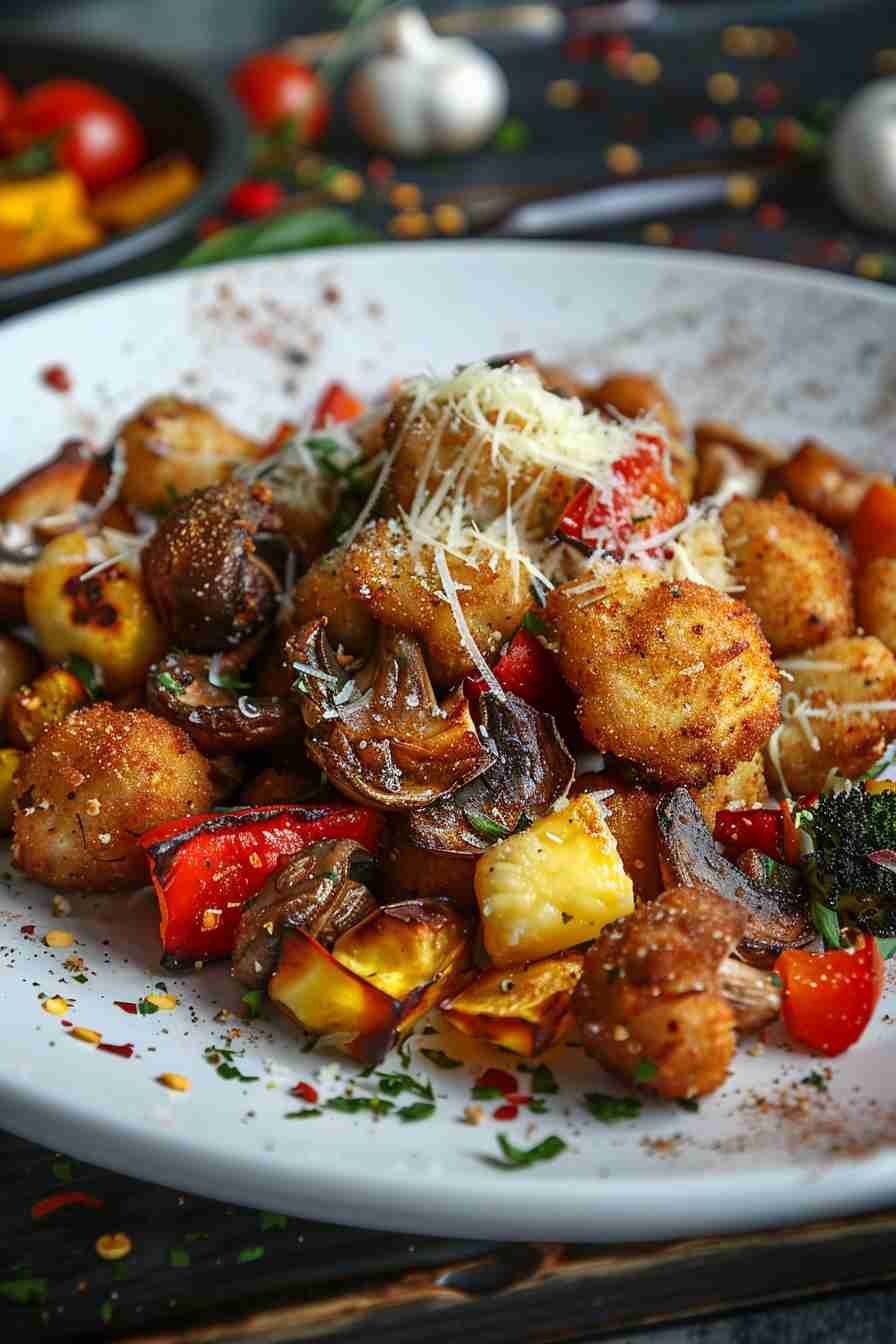Crispy Fried Cap Mushrooms with Parmesan