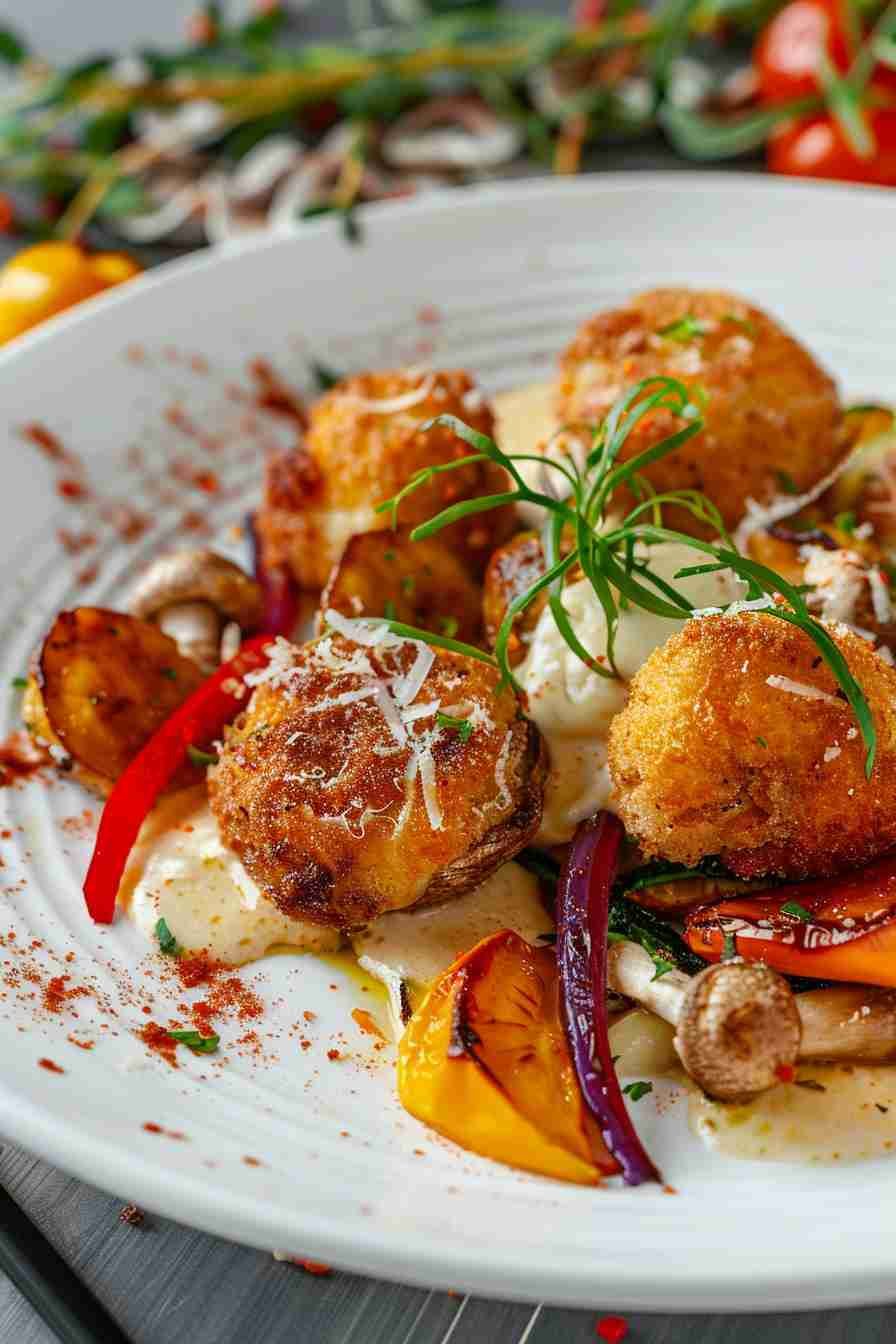 Crispy Fried Cap Mushrooms with Parmesan