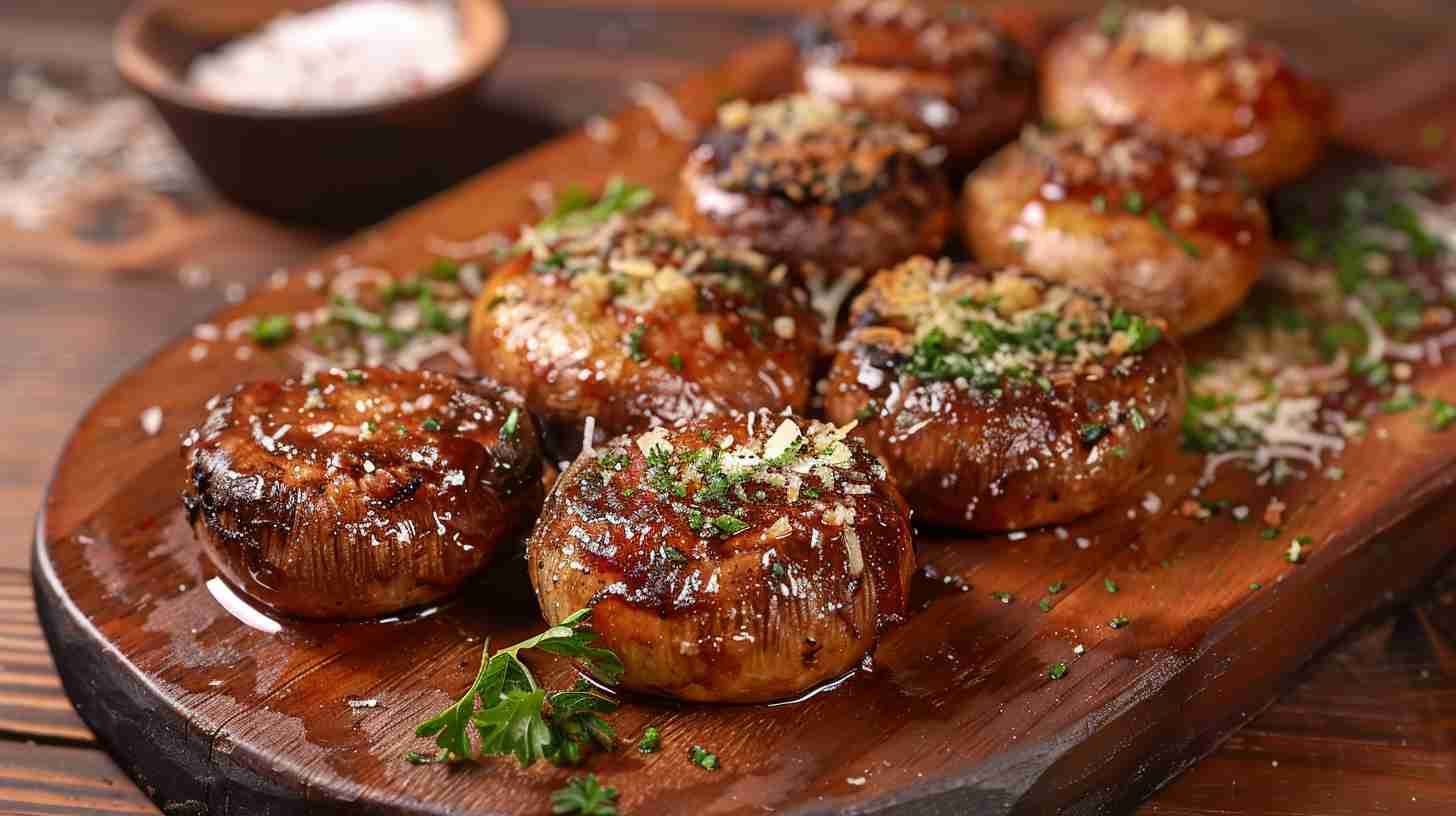 Crispy Fried Cap Mushrooms with Parmesan