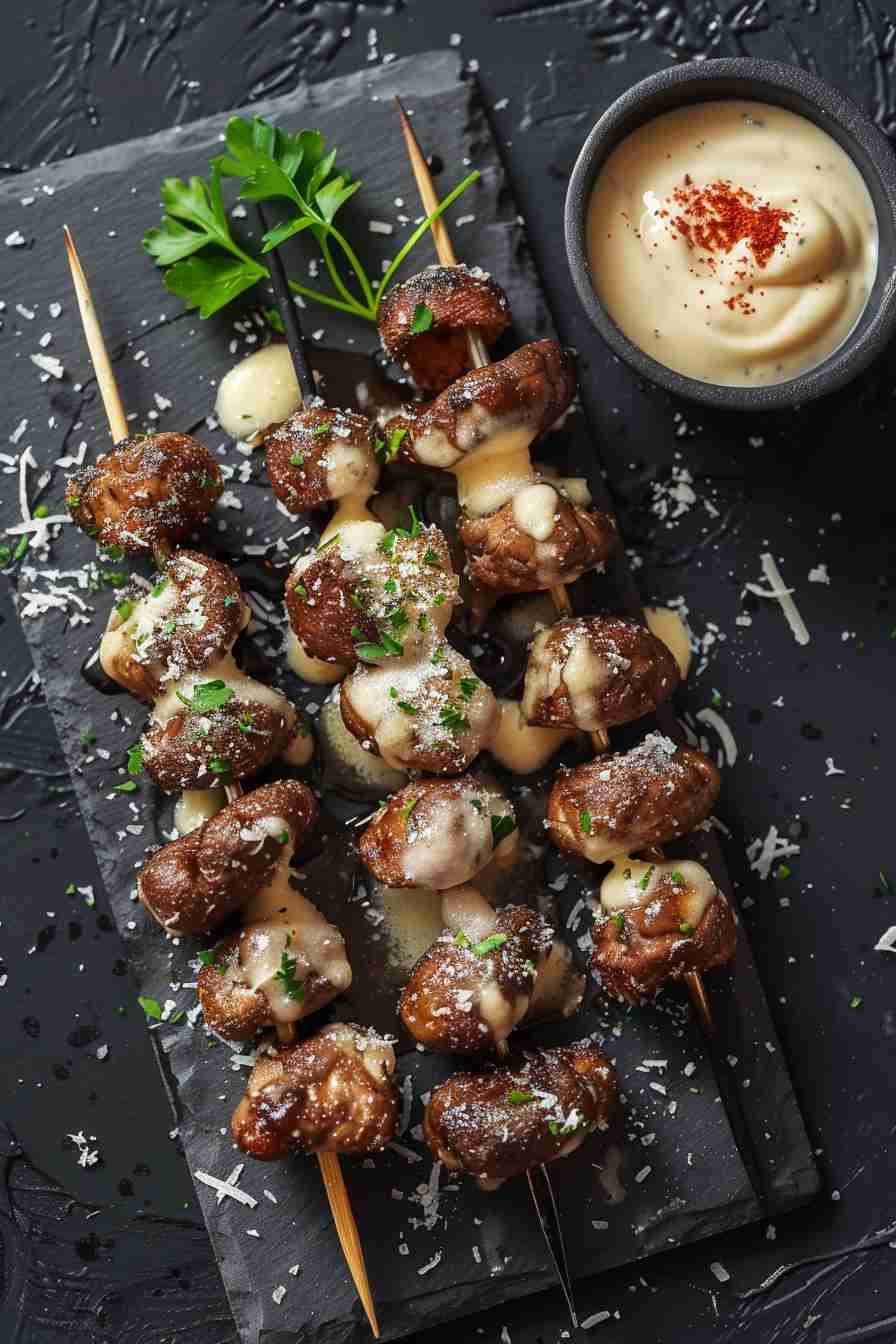 Crispy Fried Cap Mushrooms with Parmesan