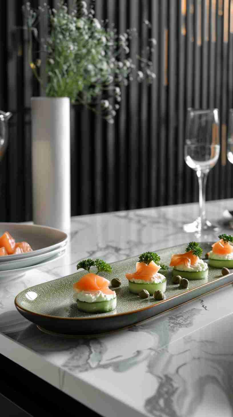 Cucumber Bites with Cream Cheese & Smoked Salmon