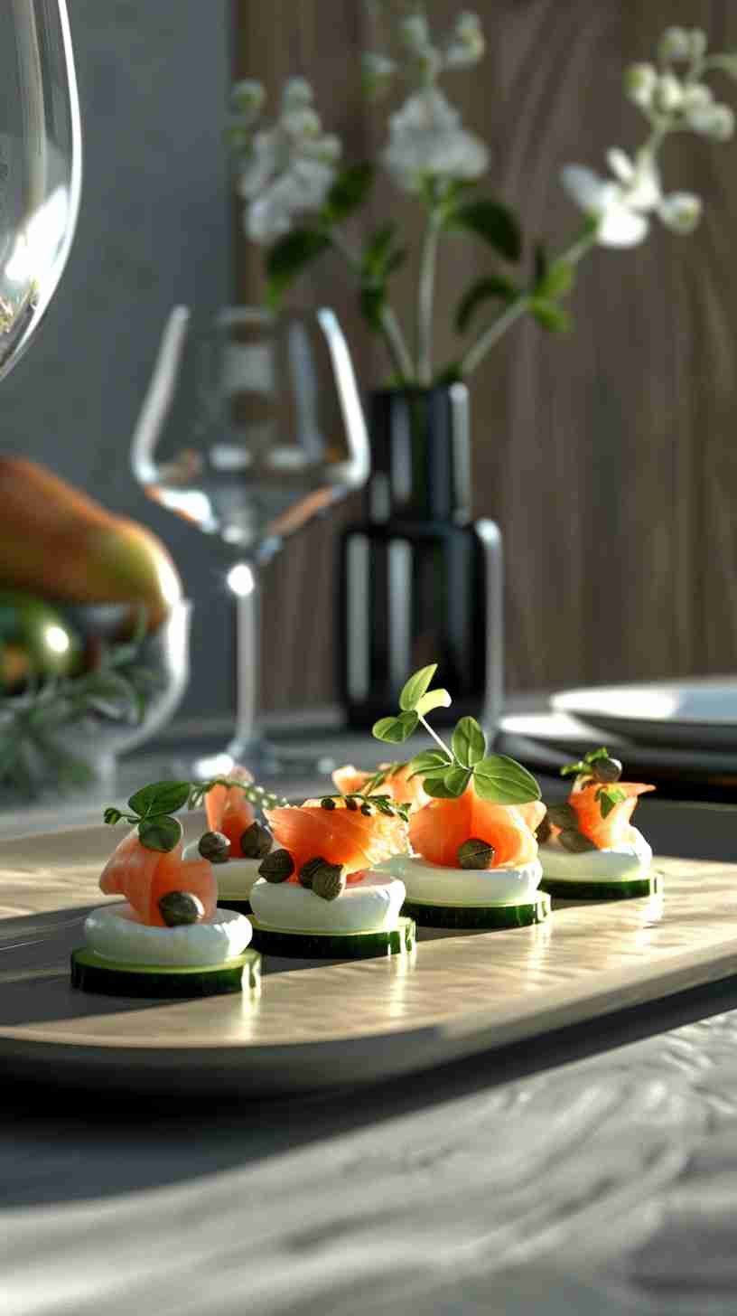 Cucumber Bites with Cream Cheese & Smoked Salmon