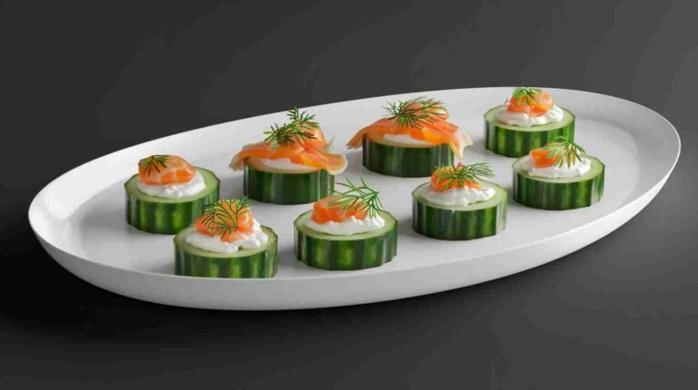 Cucumber Bites with Cream Cheese & Smoked Salmon