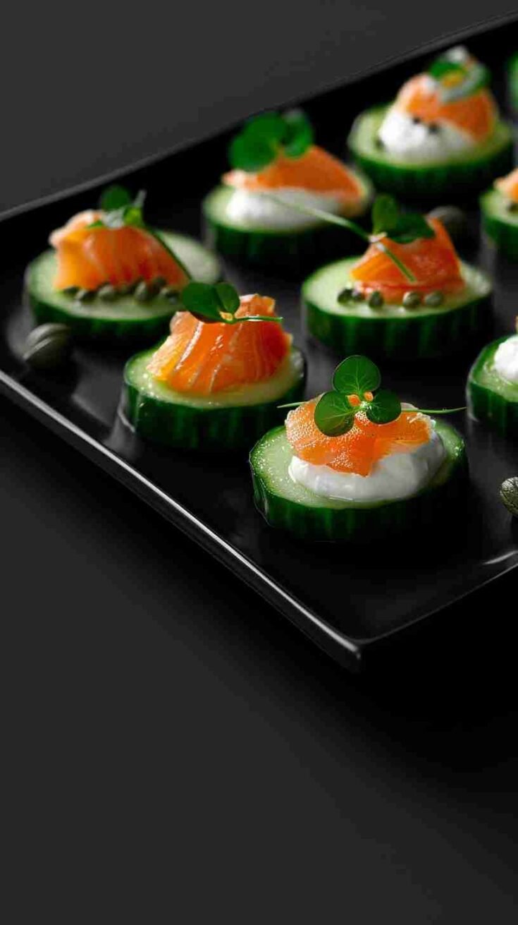 Cucumber Bites with Cream Cheese & Smoked Salmon