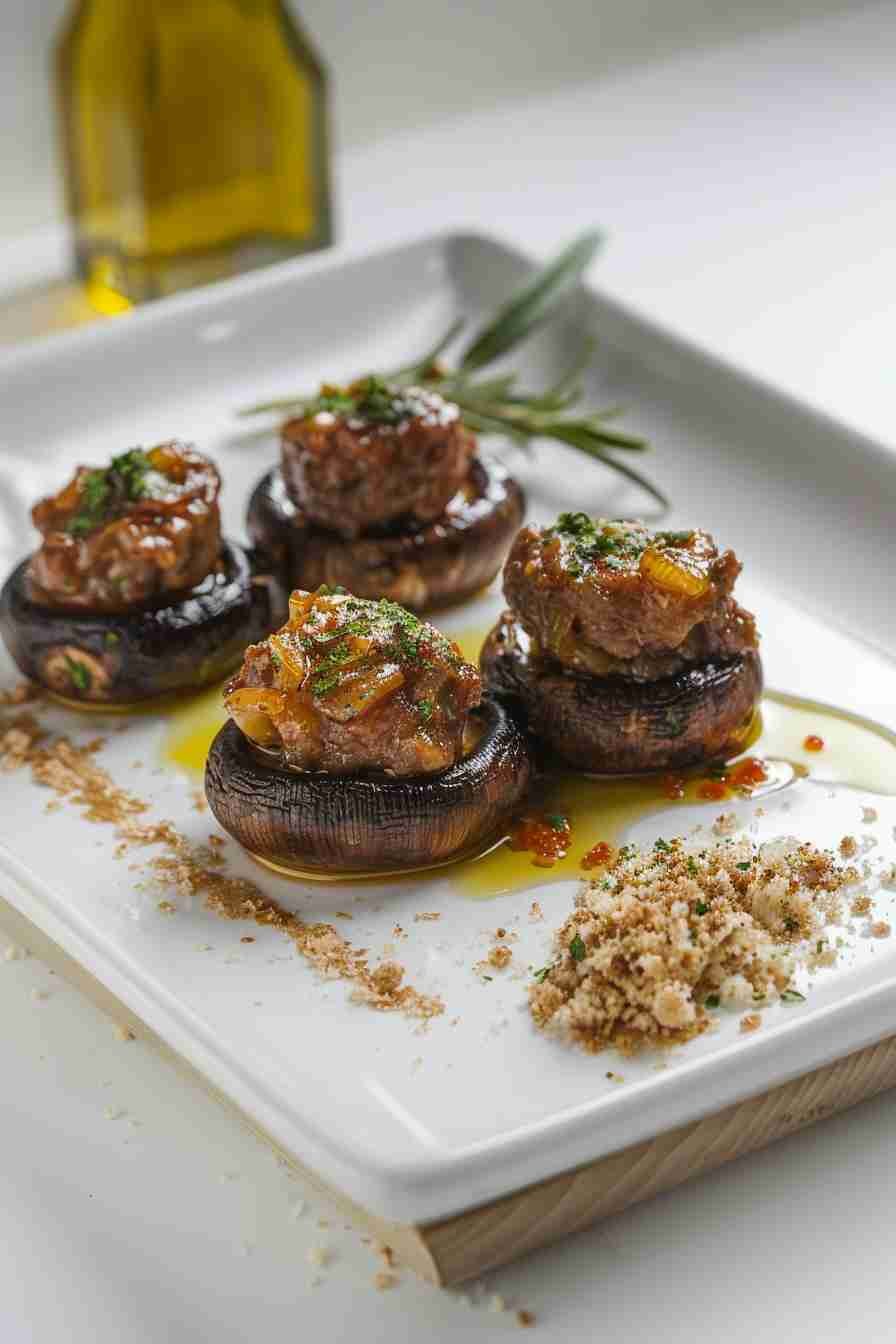 Easy Stuffed Cap Mushrooms with Sausage