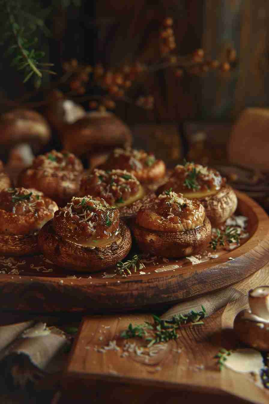 Easy Stuffed Cap Mushrooms with Sausage