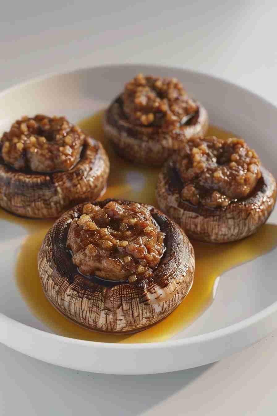 Easy Stuffed Cap Mushrooms with Sausage