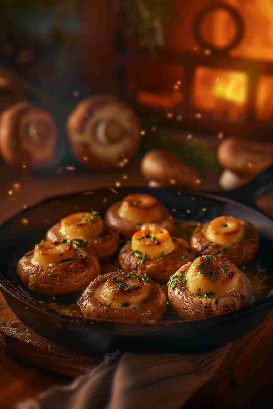 Garlic Butter Roasted Mushrooms in Cap