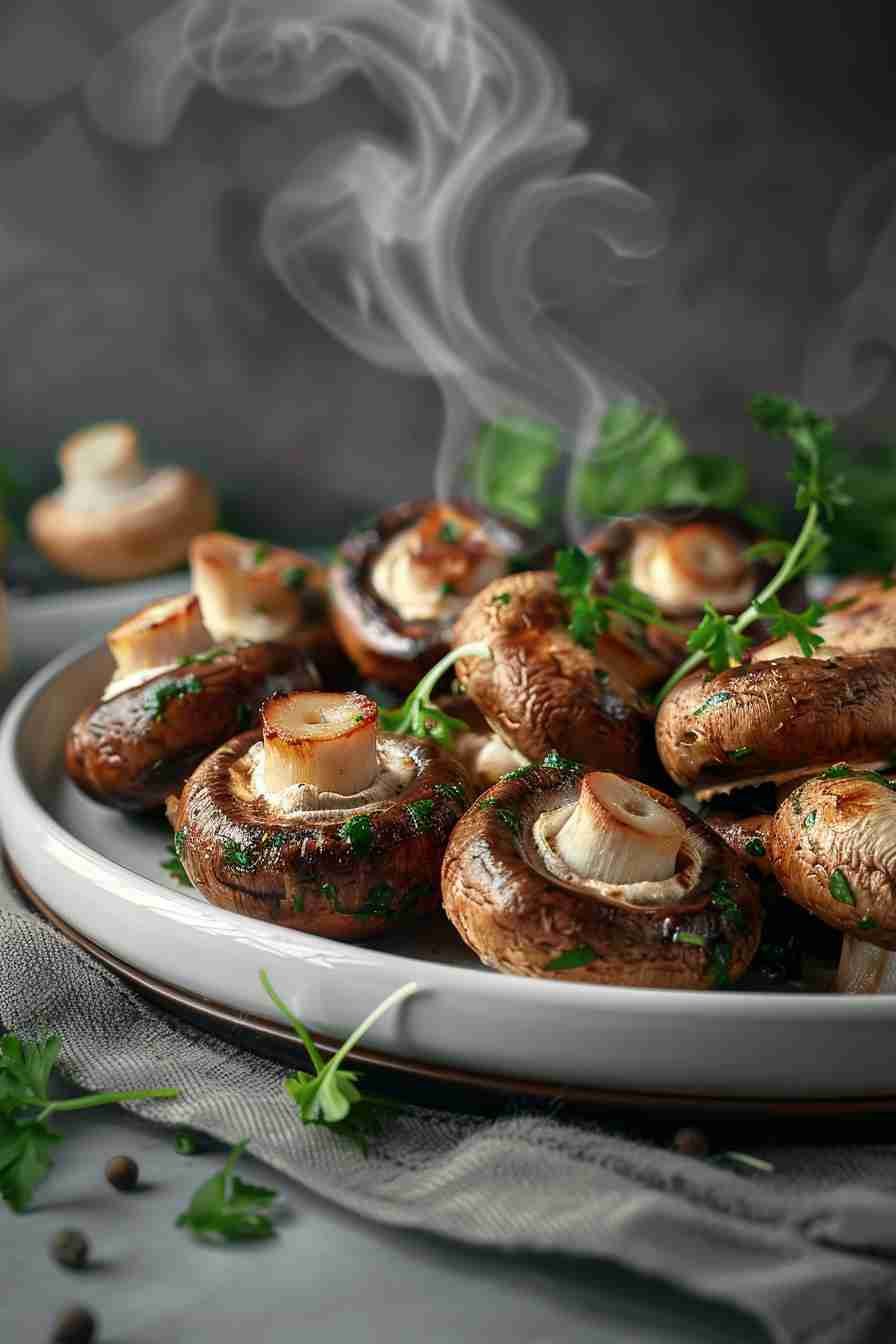 Garlic Butter Roasted Mushrooms in Cap