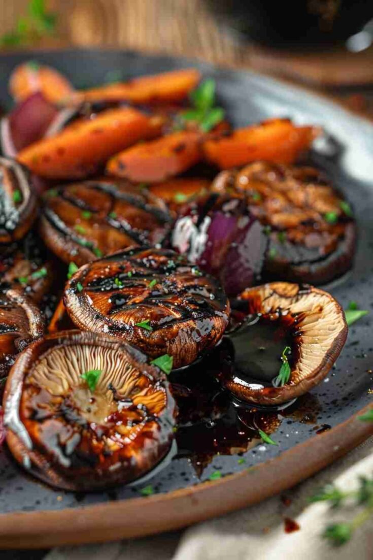 Grilled Cap Mushrooms with Balsamic Glaze