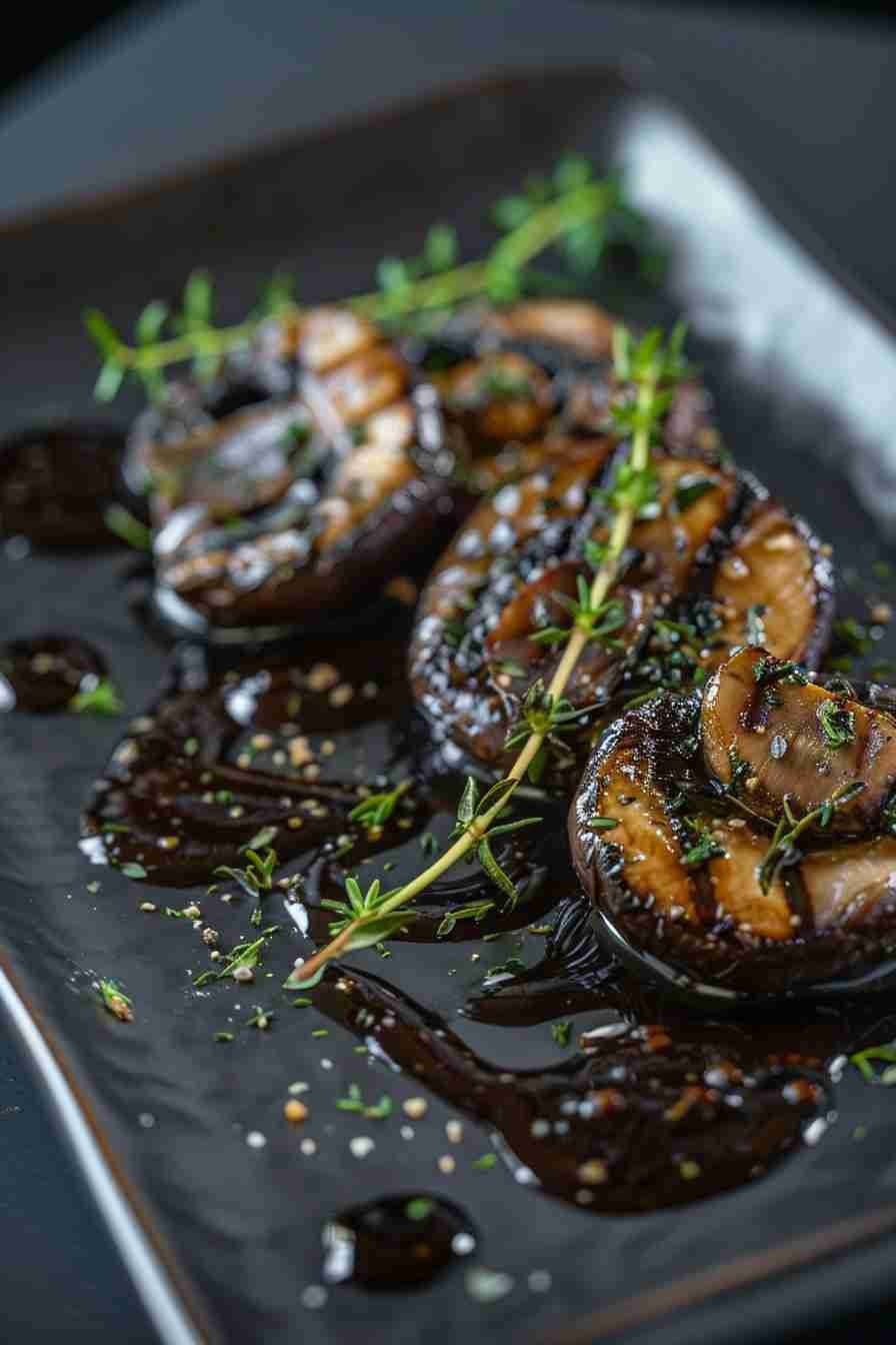 Grilled Cap Mushrooms with Herb Butter