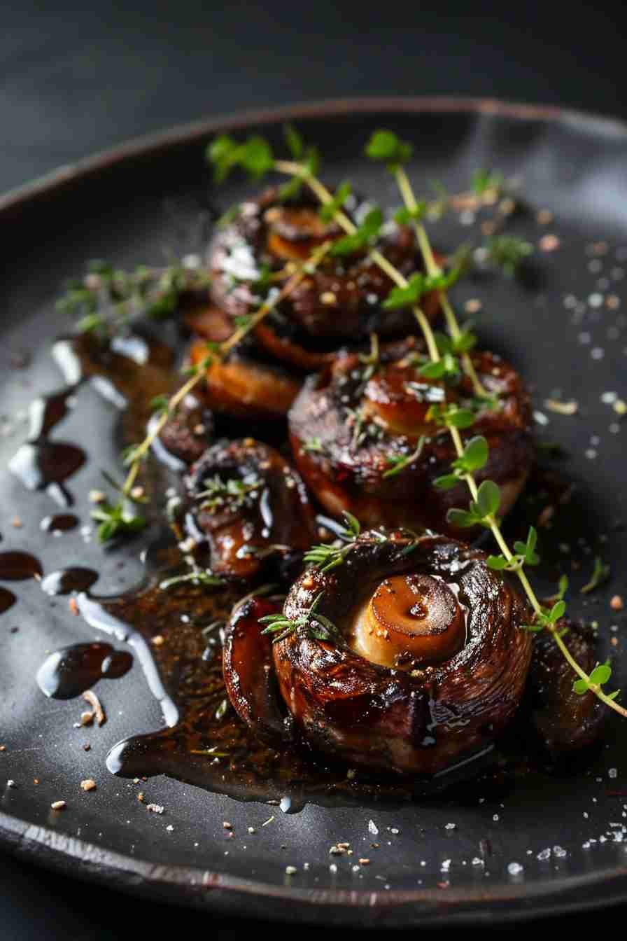 Grilled Cap Mushrooms with Herb Butter
