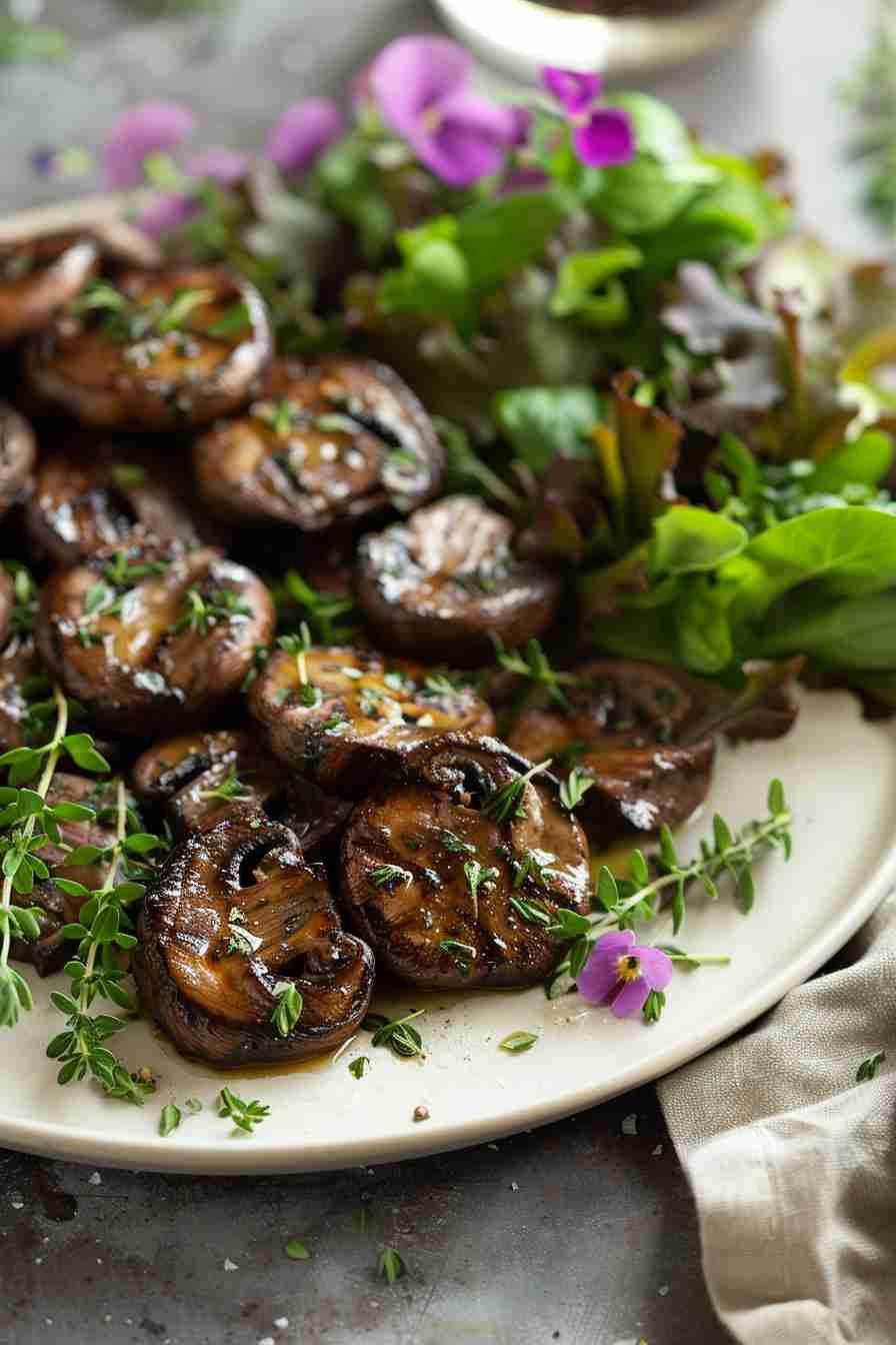 Grilled Cap Mushrooms with Herb Butter