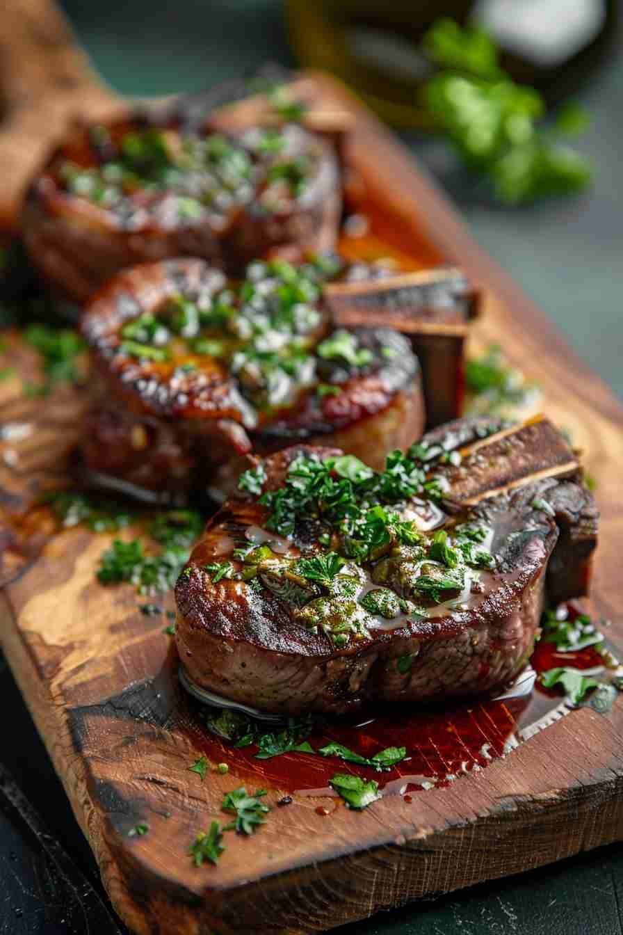 Grilled Cap Mushrooms with Herb Butter