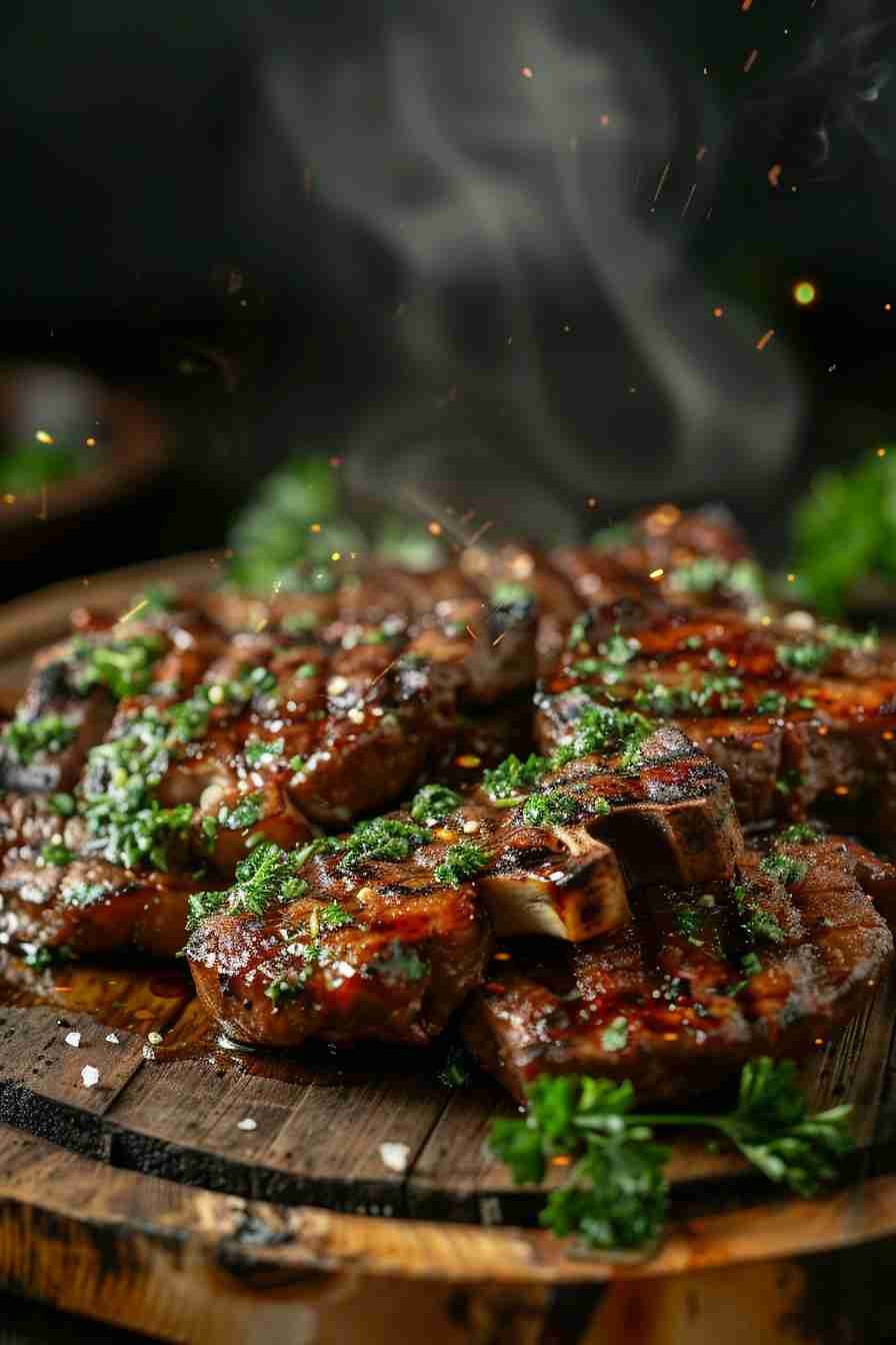 Grilled Cap Mushrooms with Herb Butter