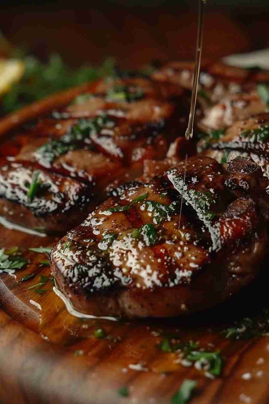 Grilled Cap Mushrooms with Herb Butter