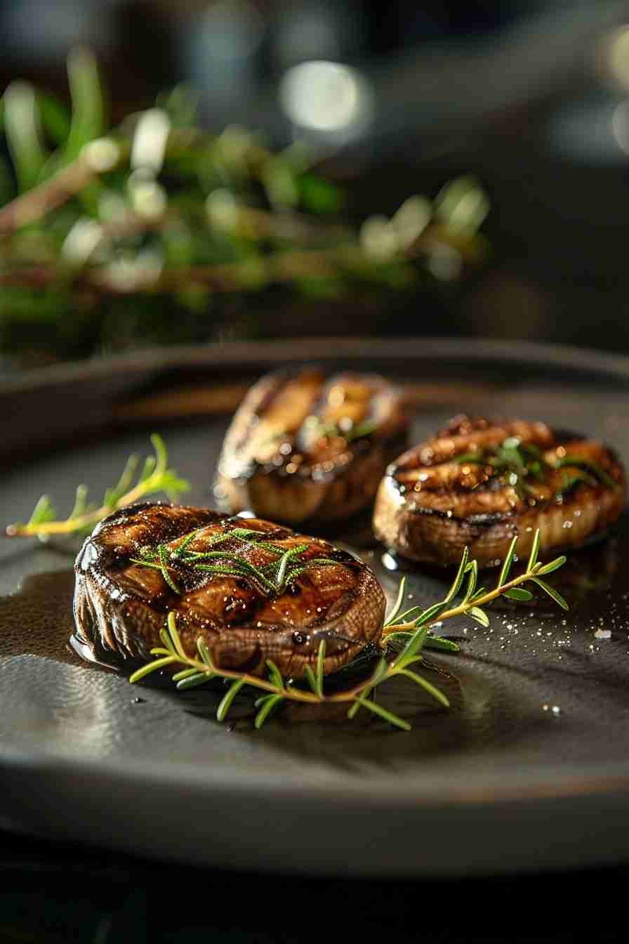 Grilled Cap Mushrooms with Herb Butter