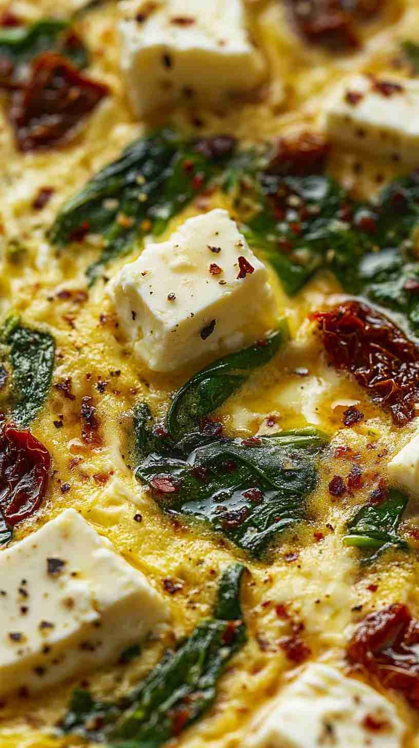 High-Protein Veggie Omelet with Spinach and Feta