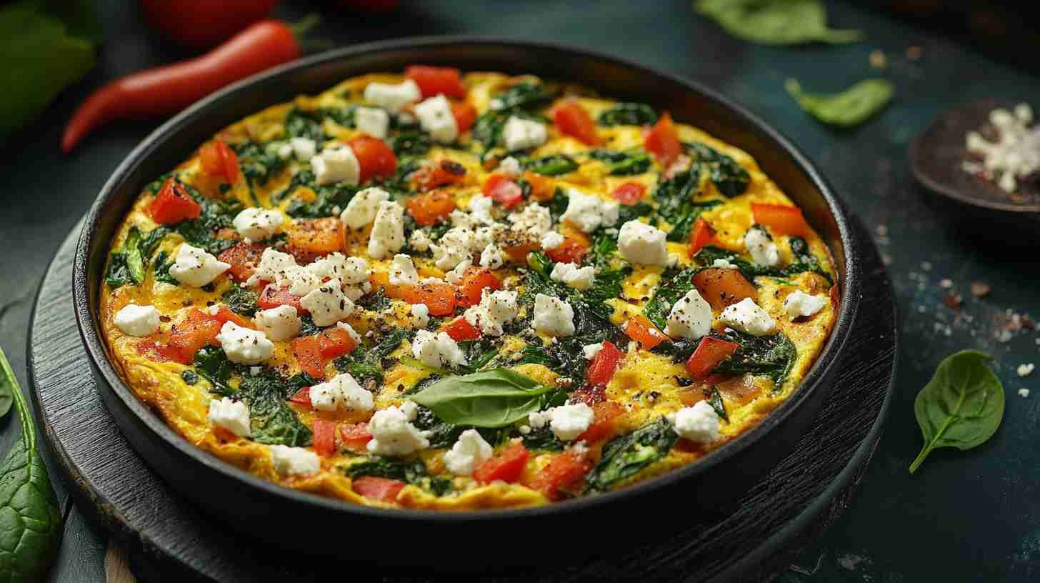 High-Protein Veggie Omelet with Spinach and Feta