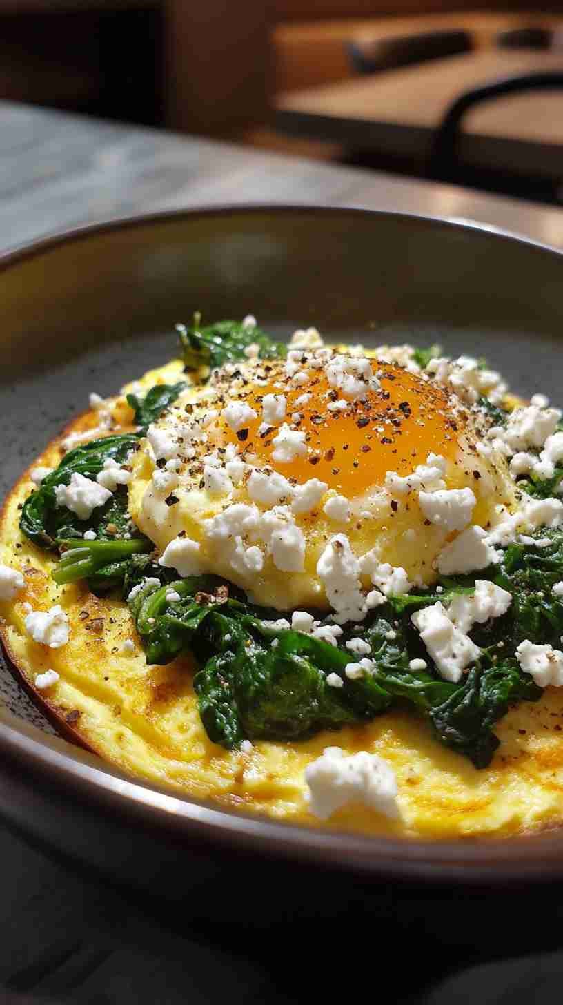 High-Protein Veggie Omelet with Spinach and Feta