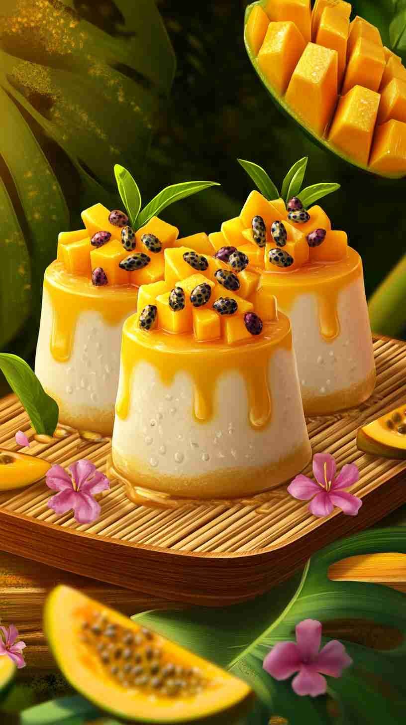 Mango and Passionfruit Panna Cotta