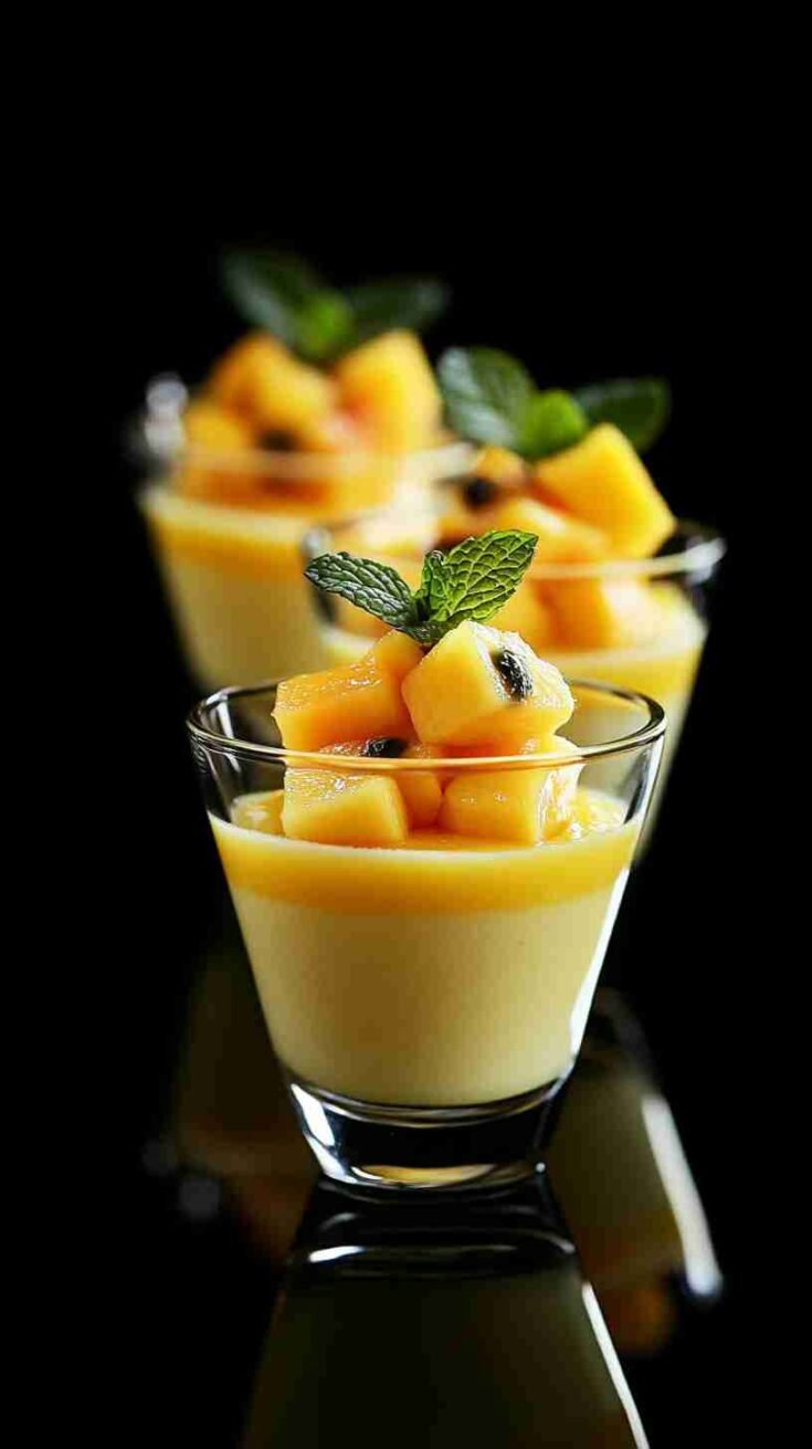 Mango and Passionfruit Panna Cotta