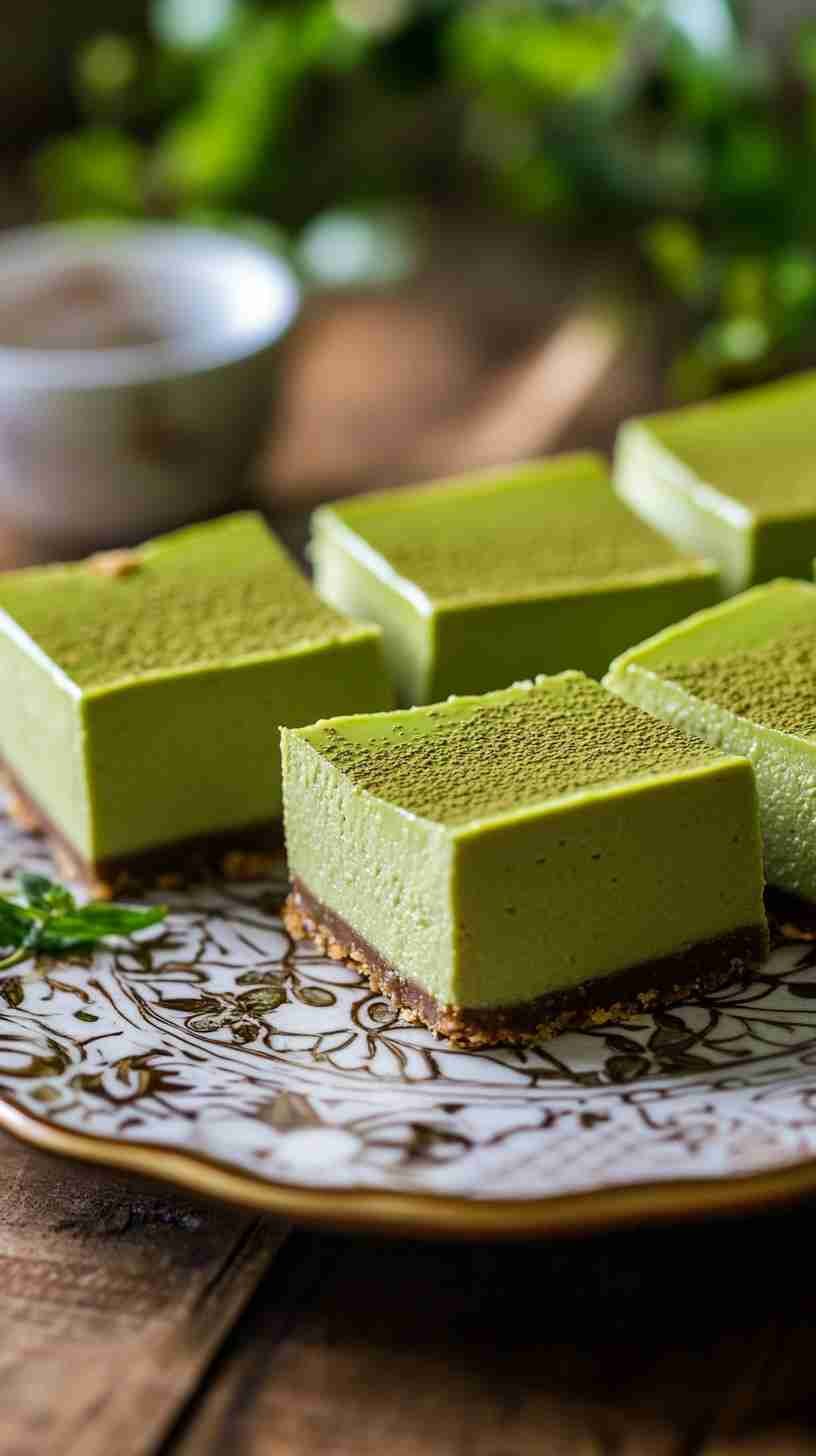 Matcha Green Tea Cheesecake Squares