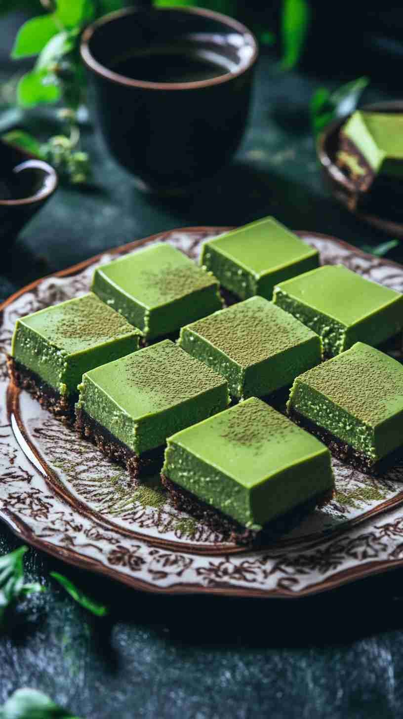 Matcha Green Tea Cheesecake Squares