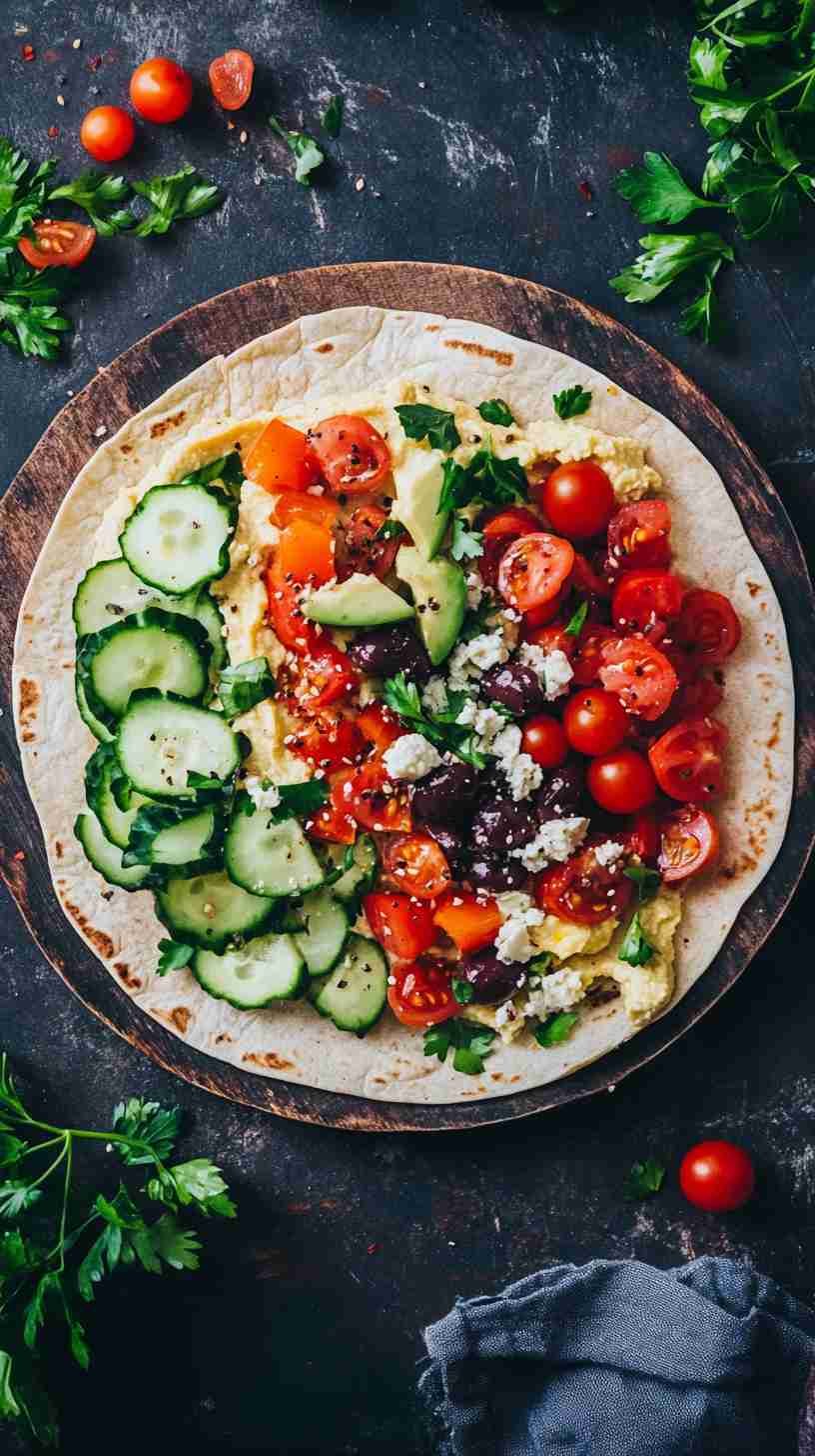 Mediterranean Hummus and Veggie Wraps