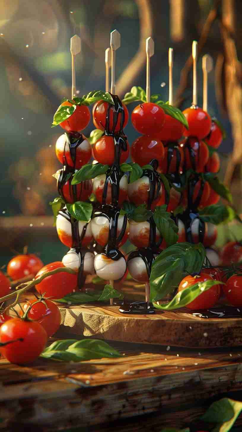 Mini Caprese Skewers- Easy Finger Foods for Party