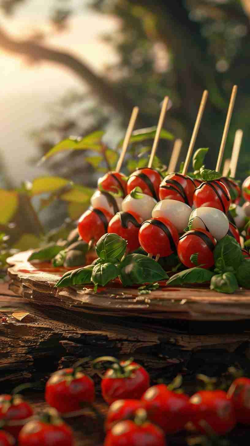 Mini Caprese Skewers- Easy Finger Foods for Party