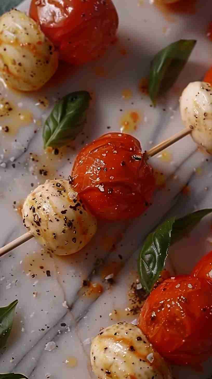 Mini Caprese Skewers- Easy Finger Foods for Party