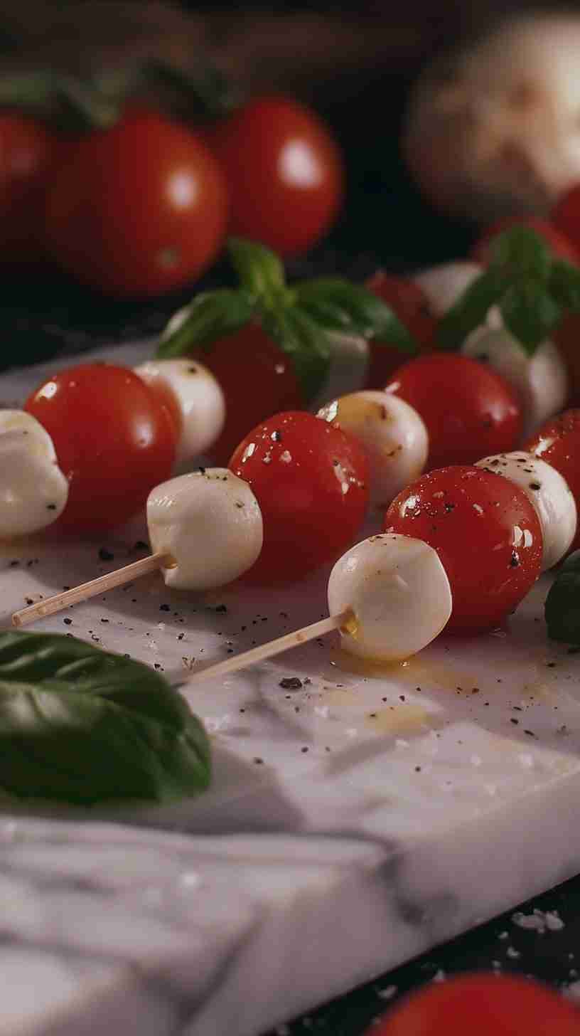 Mini Caprese Skewers- Easy Finger Foods for Party