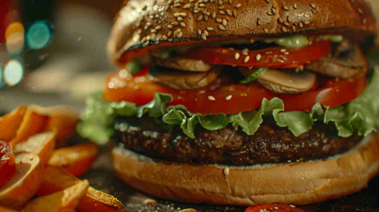 Mushroom & Bell Pepper Veggie Burger